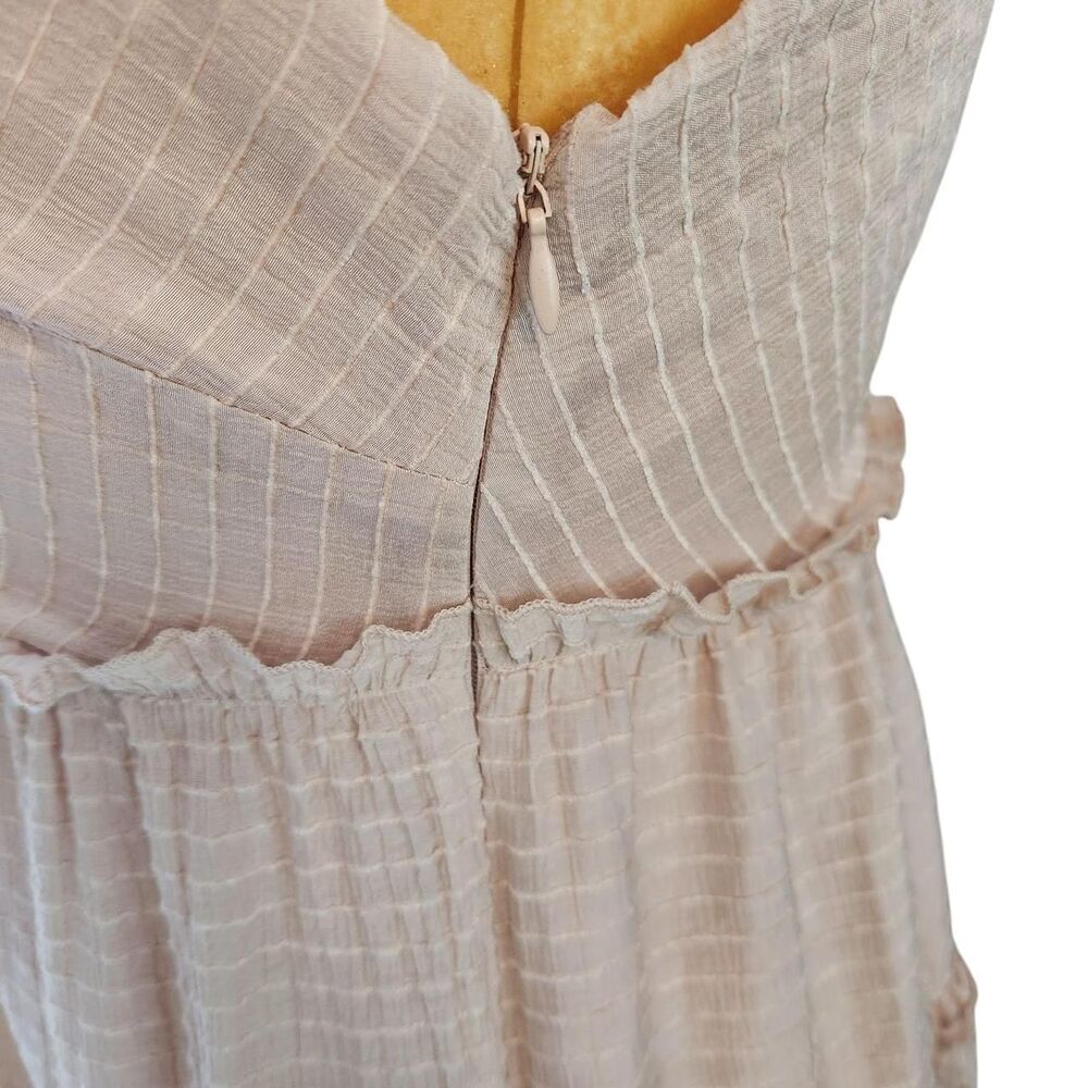 Lulu's - One to Remember Blush Pink Tie-Strap Tiered Babydoll Dress S - Picture 7 of 8